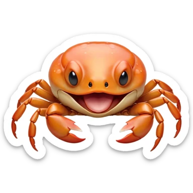 Cinematic Cute Yawning Baby Crab Portrait Emoji, Head tilted slightly with a dramatic, wide-open yawn, showcasing a petite, delicately armored body with gently drooping antennae and sleepy, half-closed eyes, Simplified yet irresistibly adorable features, highly detailed, glowing with a soft, cozy coastal glow, high shine, relaxed yet expressive, stylized with a dash of whimsical seaside charm, soft glowing outline, capturing the essence of a drowsy yet affectionate baby crab that appears ready to scuttle off for a nap! sticker