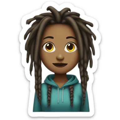 a emoji girl with dreads sticker