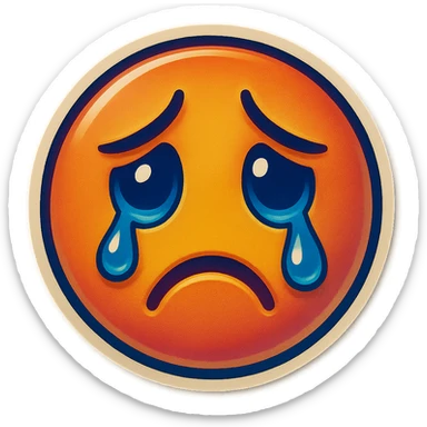sad Tears rolling down face 
Mouth Pout
head down
 sticker