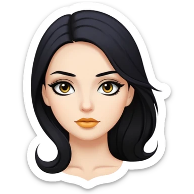 pretty long hair baddie with eyeliner sticker