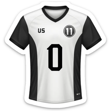 White and black soccer jersey with number 1 sticker