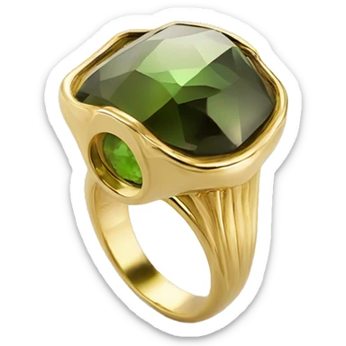 18 K Yellow Gold Ring. With Tourmaline Stone. sticker