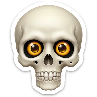 a skull face looking very suprized and mewing that looks very realistic sticker