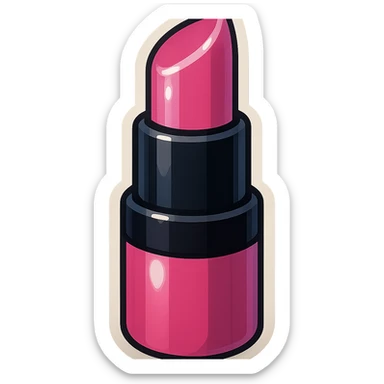 BLACKPINK-inspired retro sticker, black and pink lipstick, cute and stylish, vintage sticker style sticker