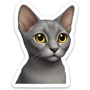 Grey cat of sphinx full-grown sticker