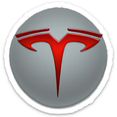 Red Tesla logo sticker