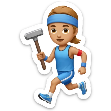 An emoji representing the ironman challenge event long-distance marathon for an mmorpg player who crafts everything themselves the hard way, and does not buy or sell items in-game. sticker