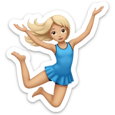 girl doing aerial silhouette  sticker