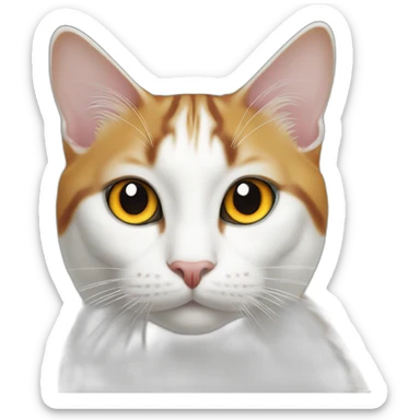 cat-white-Mandarin duck eyes sticker