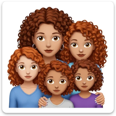 Create a family. A young hot mom. She is an alt girly with dark curly hair, an eyebrow piercing, and a nose ring. Her two teenage kids are gay girlies. One has shoulder length auburn hair and has an eyebrow ring. The other has short bleached curly hair, bleached eyebrows and a lip ring  sticker