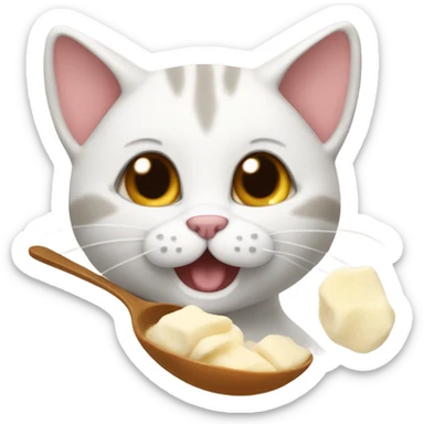 Cat eating mash mellows  sticker