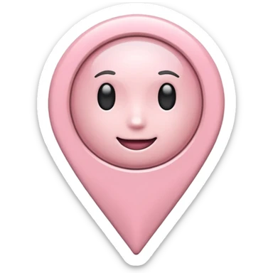 pale pink location pin sticker
