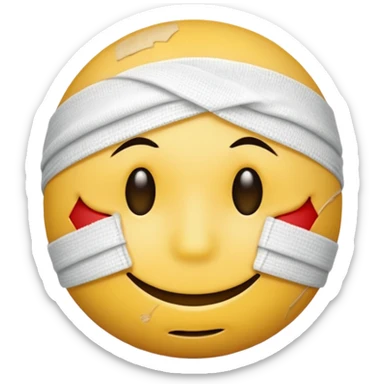 injured tellow smiley guy sticker