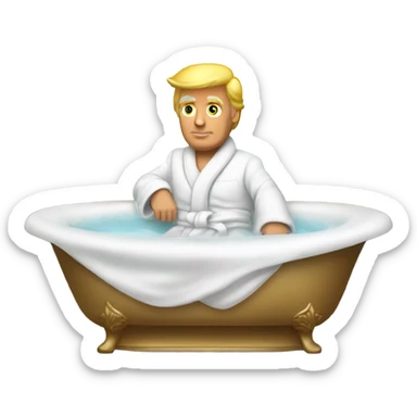 President Donald Trump in the bath tub  sticker