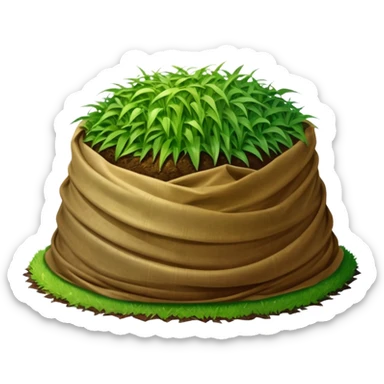 A mound of silage covered by plastic sheeting, but partially open so we can see it sticker