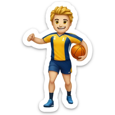 sportif avec un ballon de handball handball sticker