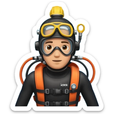 diver man swimming full body with full scuba gear
 sticker
