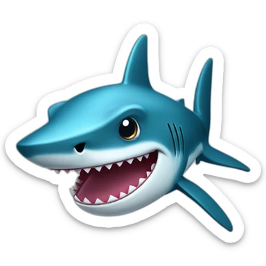 cartoon shark standing with a camouflage cap on its head sticker
