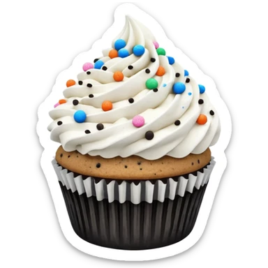 Cookies and cream cupcake with cookies and cream bites sticker
