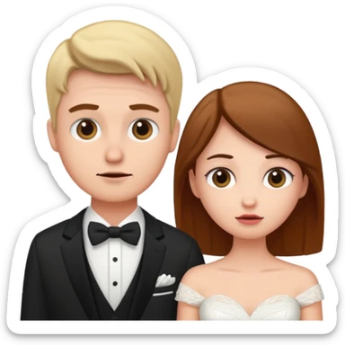 confused newlywed couple sticker