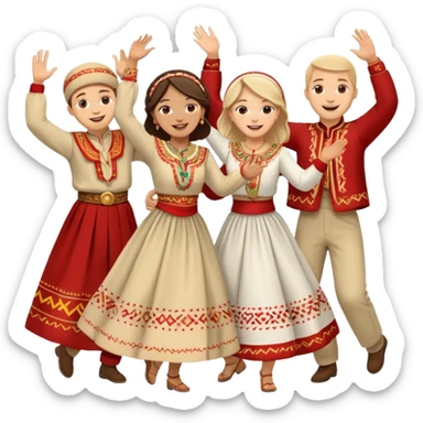 I want an emoji with people making a “horă” sticker