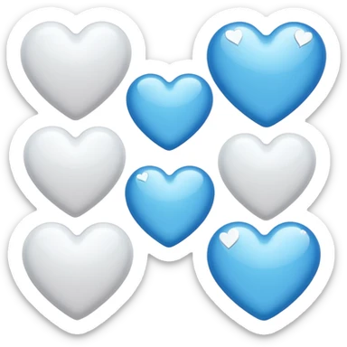 White hearts sticker
