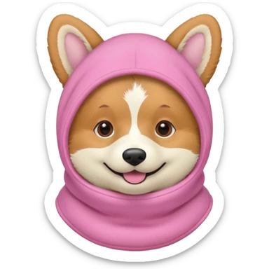 Corgie in Pink balaklava sticker