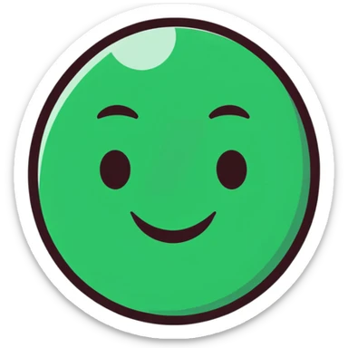 Elegant, refined Maya-inspired smiling face emoji, simple clean lines, geometric but beautiful, dark green on white sticker