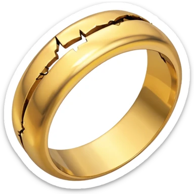 A GOLD RING BROKEN sticker