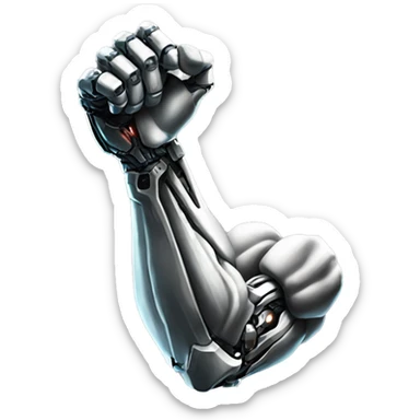 Cyborg arm only flexing bicep and shoulder sticker