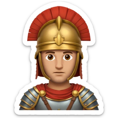  Emoji portrait of a Roman legionary. Helmet, armor, sticker