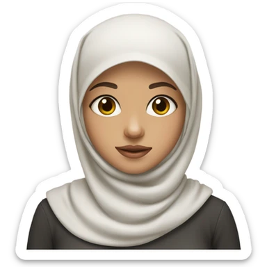Girl wearing hijab shes white skin with hazel eyes  sticker