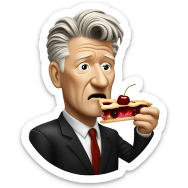 david lynch drinking coffee and cherry pie sticker