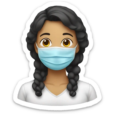 A sick mom have mask  sticker