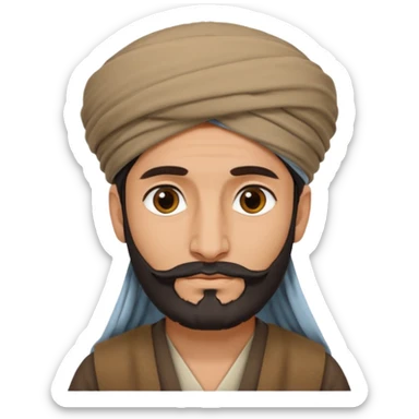 Pashtun man with pakol hat sticker