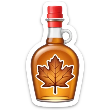 Cute plastic bottle of maple syrup without maple leaves sticker