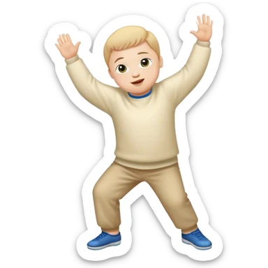 Kid with down syndrome and autism dancing sticker