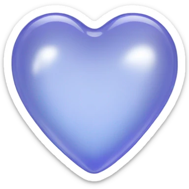 Soft periwinkle glass heart  sticker