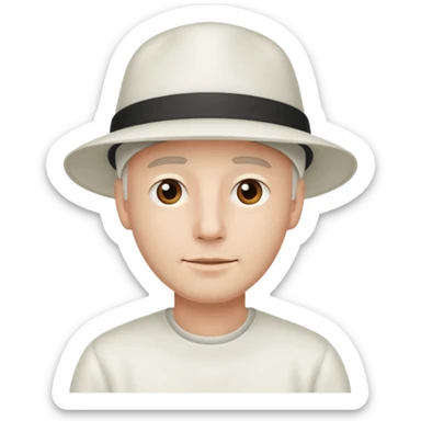 adulto con sombrero blanco, hombre que el sombrero no tenga cinta a su alrededor sticker