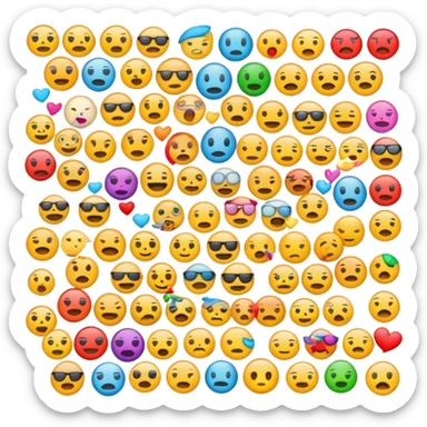 am emoji mixed up with ALL existing emojis sticker