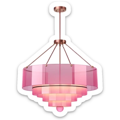 minimalist pink modern chandelier sticker