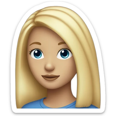 A seventeen-year-old girl with blonde hair and blue eyes   sticker