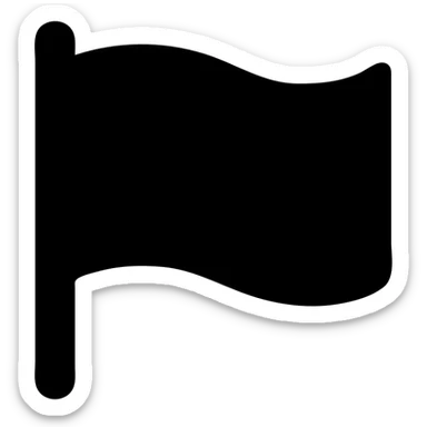 red flag, rectangular, modern, no text, no emblem, solid filled icon sticker