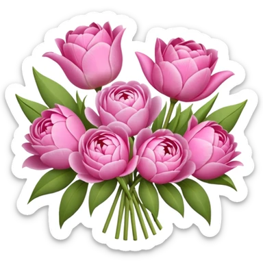Pink bouquets of flowers sticker