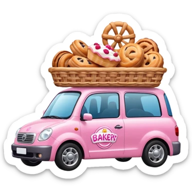 Pink bakery delivery car sticker