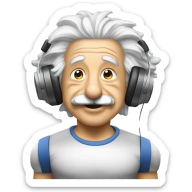 albert einstein happy listening music in the gym sticker