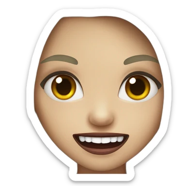 Girl vampire sharp teeth sticker