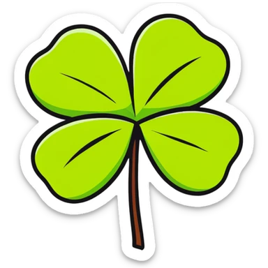 lucky four-leaf clover and kiwi fruit sticker
