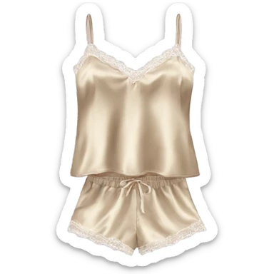 beige satin camisole pajam sticker