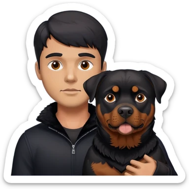 Man’s body Rottweiler head sticker